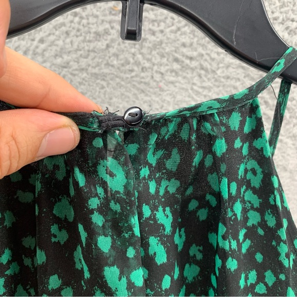 Do+Be Halter Spaghetti Strap Leopard Print Tiered Ruffle Side Bow Dress Size L - Picture 13 of 14